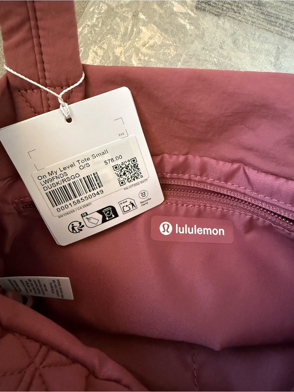 lululemon  Everyday Small Tote Bag in dusk rose gold hardware 😍 - Picture 3 of 4